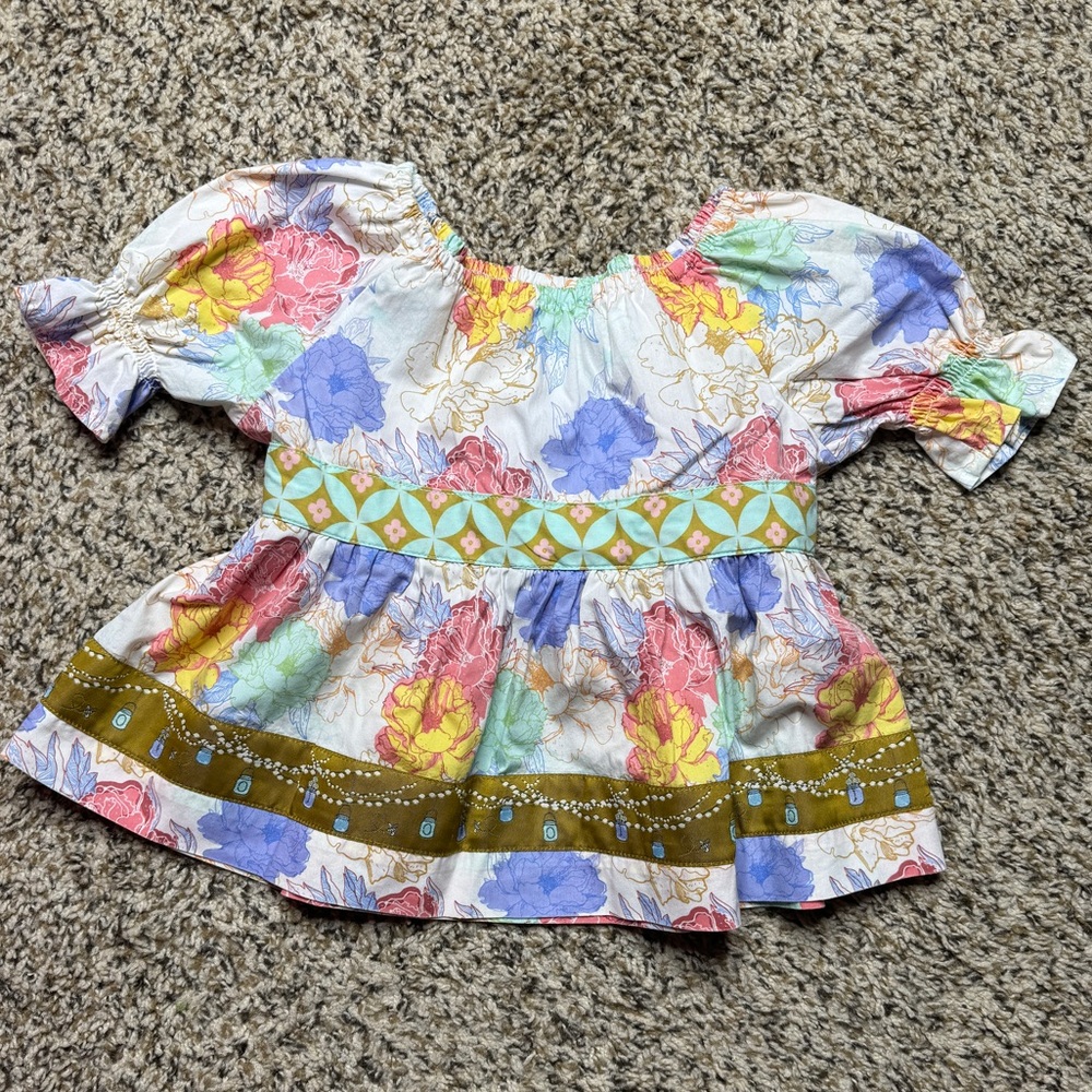 Matilda Jane Size 2 Hello Lovely Bouquet Peasant Top‎ CP